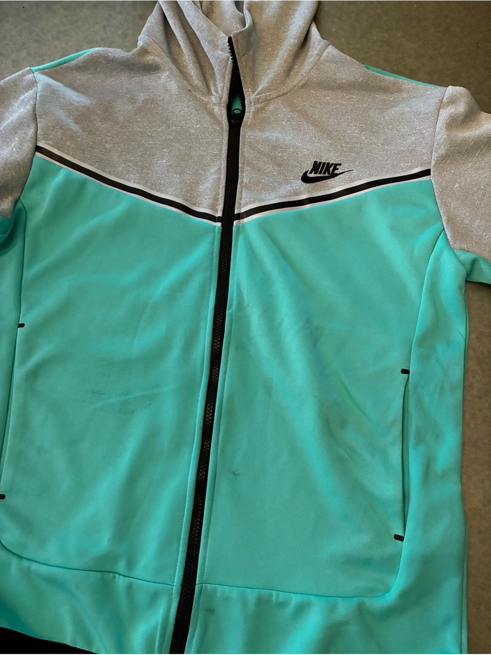 Nike Women's Teal and Gray Full-Zip Utility Jacket